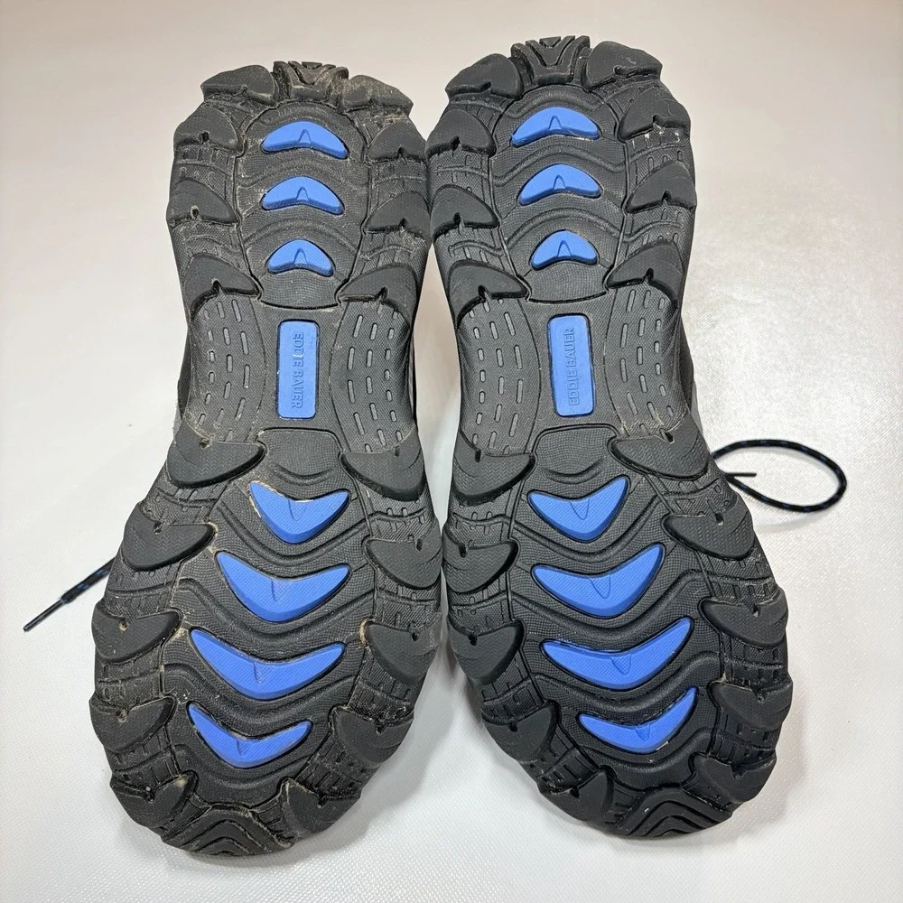 Eddie Bauer Red Lodge Mid Hiking Boots Mens 10 Gray Blue Waterproof Trail Shoes
